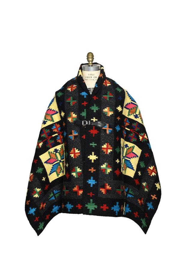 chamula Merino Wool Blanket Poncho Estrella - Amarillo Poncho