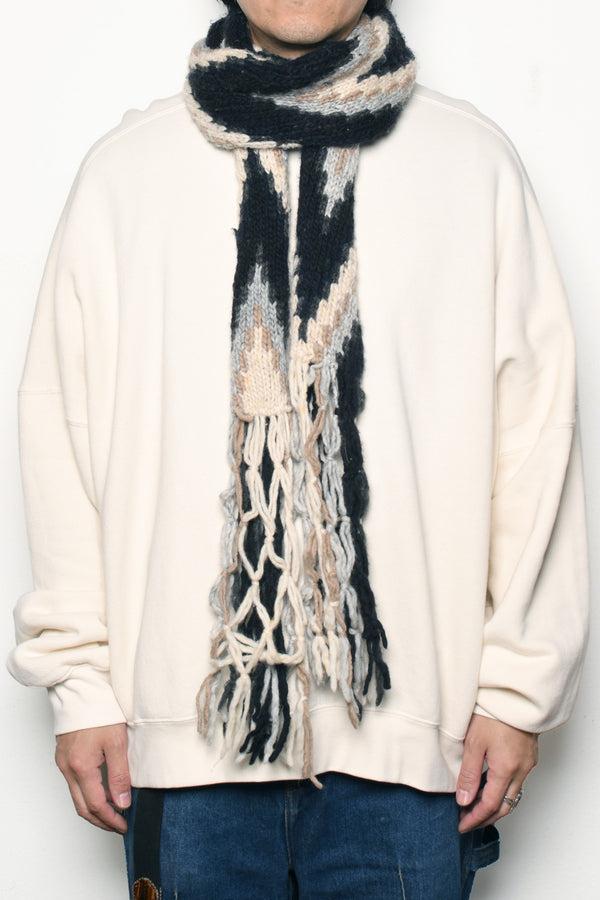 Chamula Merino Wool Muffler Design B - Natural Heather Scarf