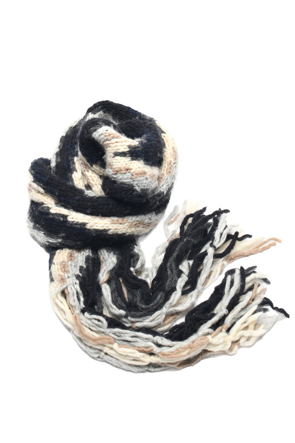 chamula Merino Wool Muffler Design B - Natural Heather Scarf