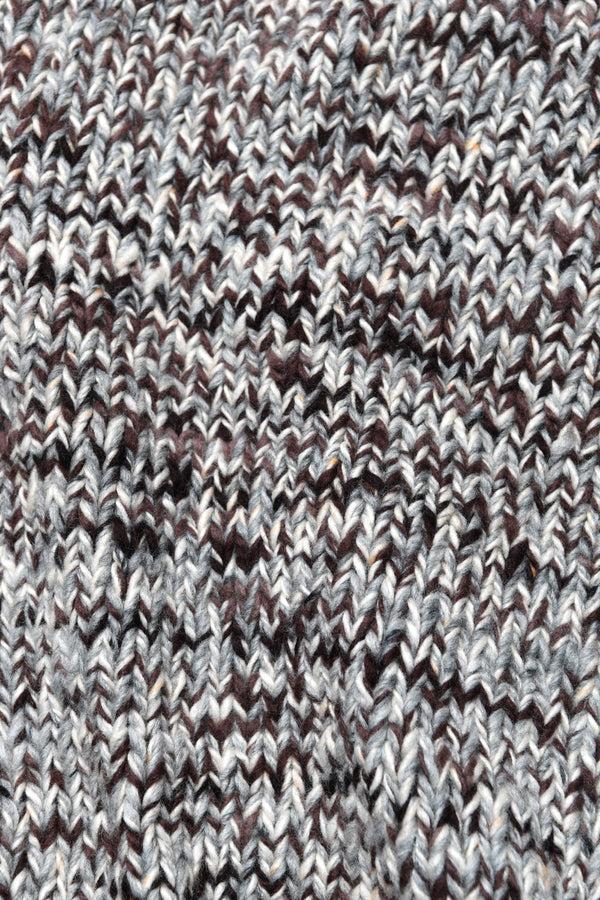 Chamula Mix #2 Heather Zipper Cardigan - Brown/Grey Mix Sweater M