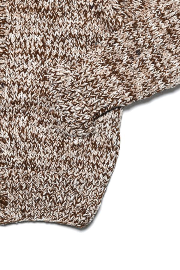 Chamula Mix #2 Heather Zipper Cardigan - Brown Mix Sweater M