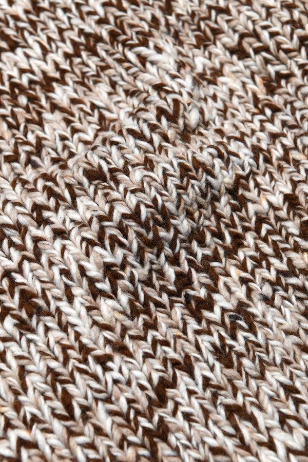 Chamula Mix #2 Heather Zipper Cardigan - Brown Mix Sweater M