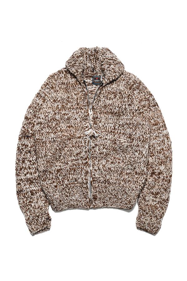 chamula Mix #2 Heather Zipper Cardigan - Brown Mix Sweater M