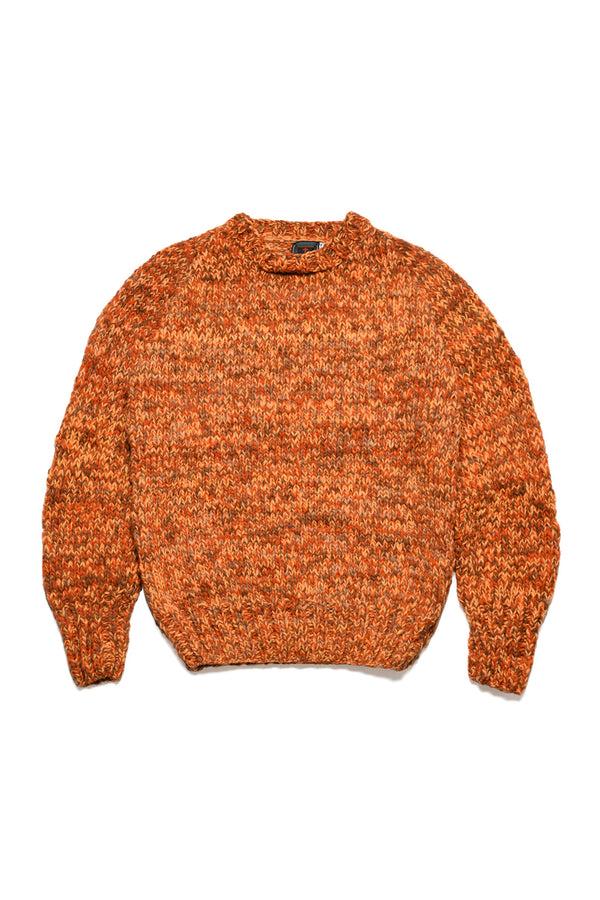 chamula Mix Heather Crewneck Pullover - Dk. Orange Mix Sweater S