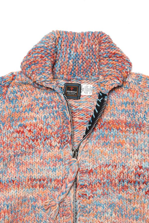 Chamula Mix Heather Zipper Cardigan - Heather Med Turq Mix Sweater S