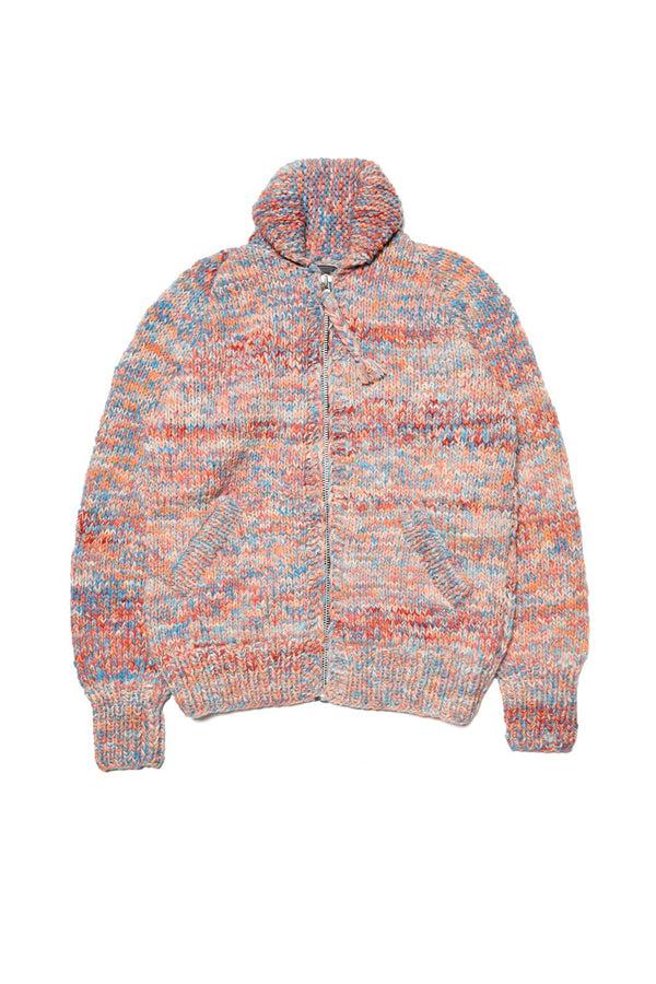 chamula Mix Heather Zipper Cardigan - Heather Med Turq Mix Sweater S