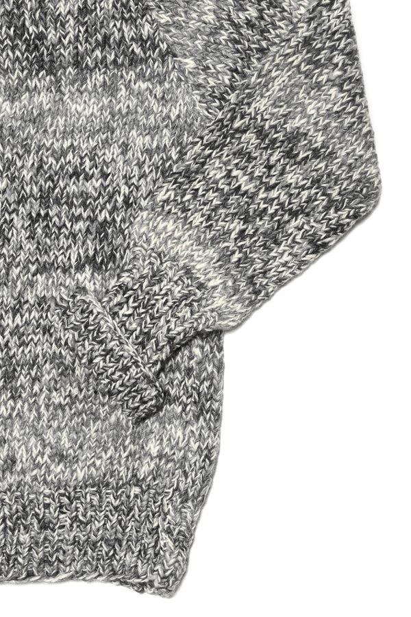 Chamula Mix Heather Zipper Cardigan - Ivory Mix Sweater L