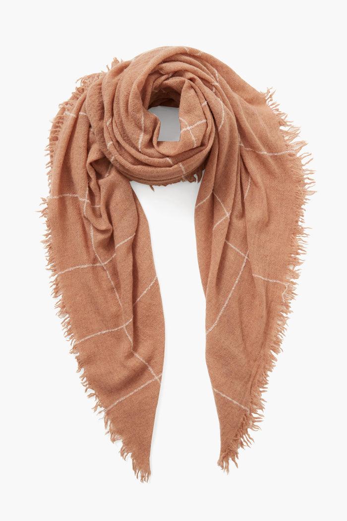 chan luu 100% Cashmere Scarf Egret Windowpane Scarves