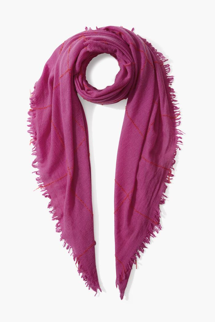 chan luu 100% Cashmere Scarf Hyacinth Windowpane Scarves