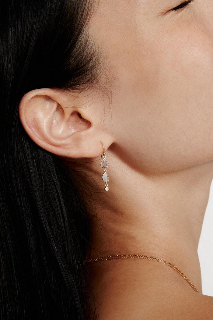 Chan Luu 14k Annalise Tiered Diamond Earrings Yellow Gold Earrings