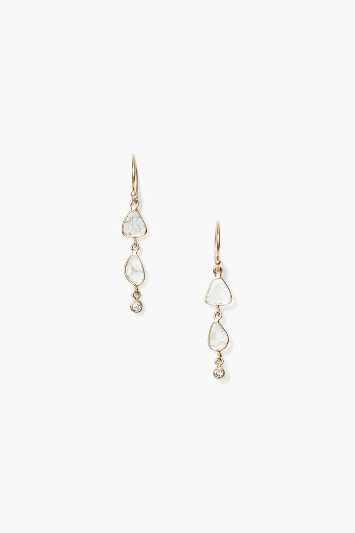 chan luu 14k Annalise Tiered Diamond Earrings Yellow Gold Earrings