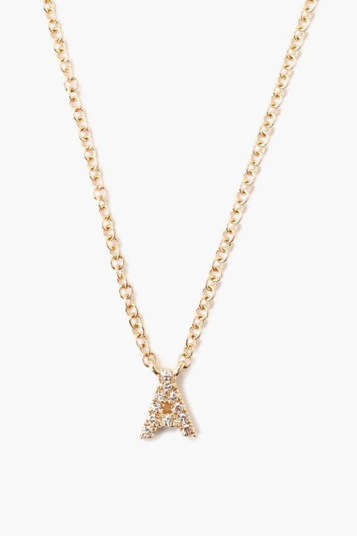 chan luu 14k Gold and White Diamond Initial Necklace Necklaces
