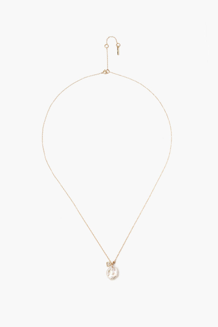 Chan Luu 14k Keshi Pearl And Sliced Champagne Diamond Necklace Necklaces