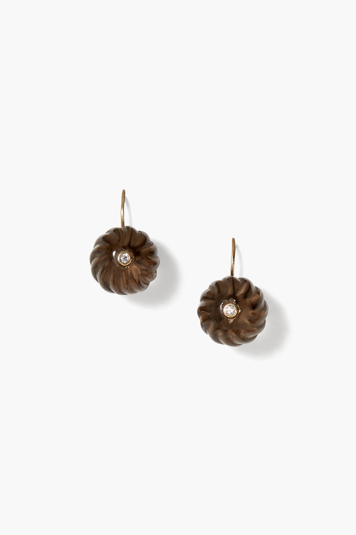chan luu 14k Pumpkin Earrings Maxi Smoky Quartz Mix Earrings