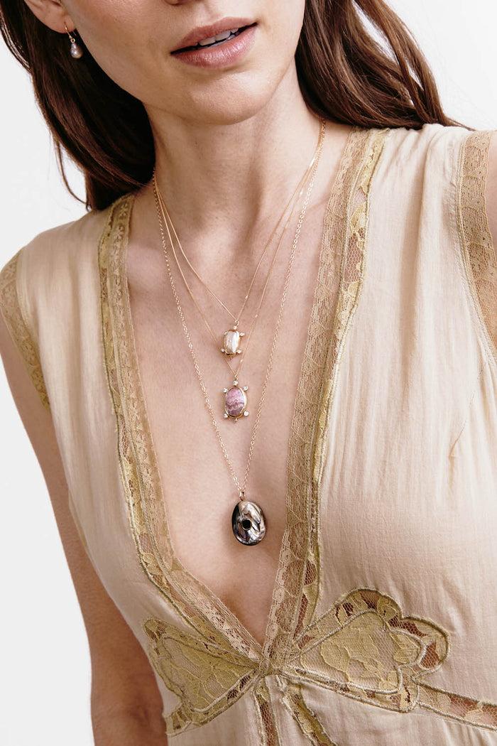 Chan Luu 14k Turtle Necklace Rhodochrosite Necklaces