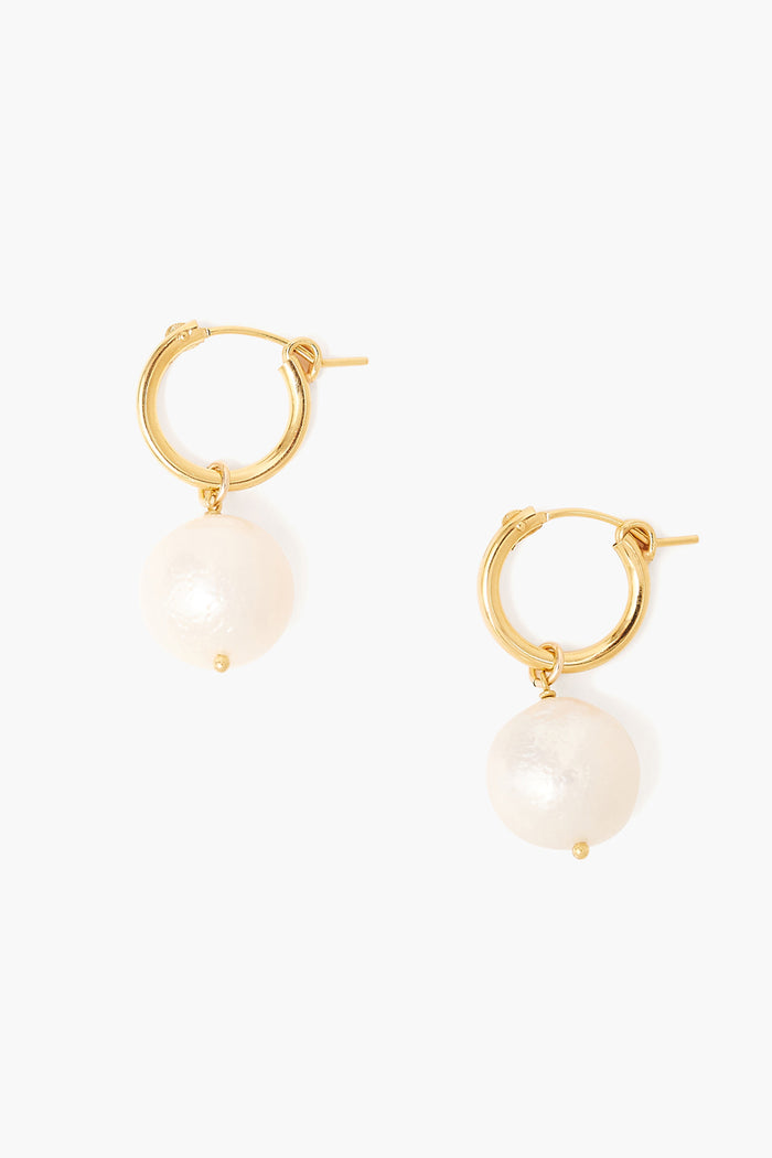 chan luu Baroque Pearl Hoop Earrings White Earrings