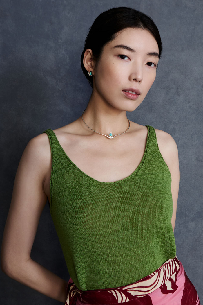 Chan Luu Bellflower Collar Necklace Silver Necklaces