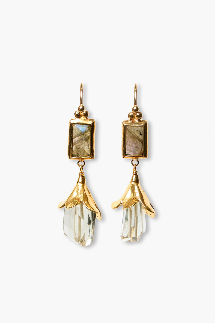 chan luu Bellflower Earrings Green Amethyst Earrings