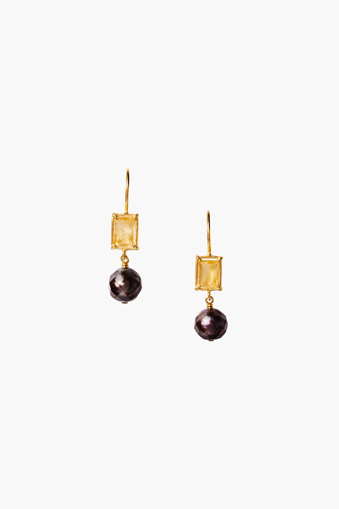 chan luu Bordeaux Pearl Earrings Citrine Mix Earrings