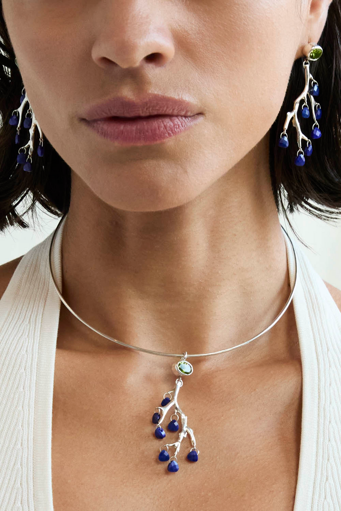 Chan Luu Branch Collar Necklace Peridot Mix Necklaces