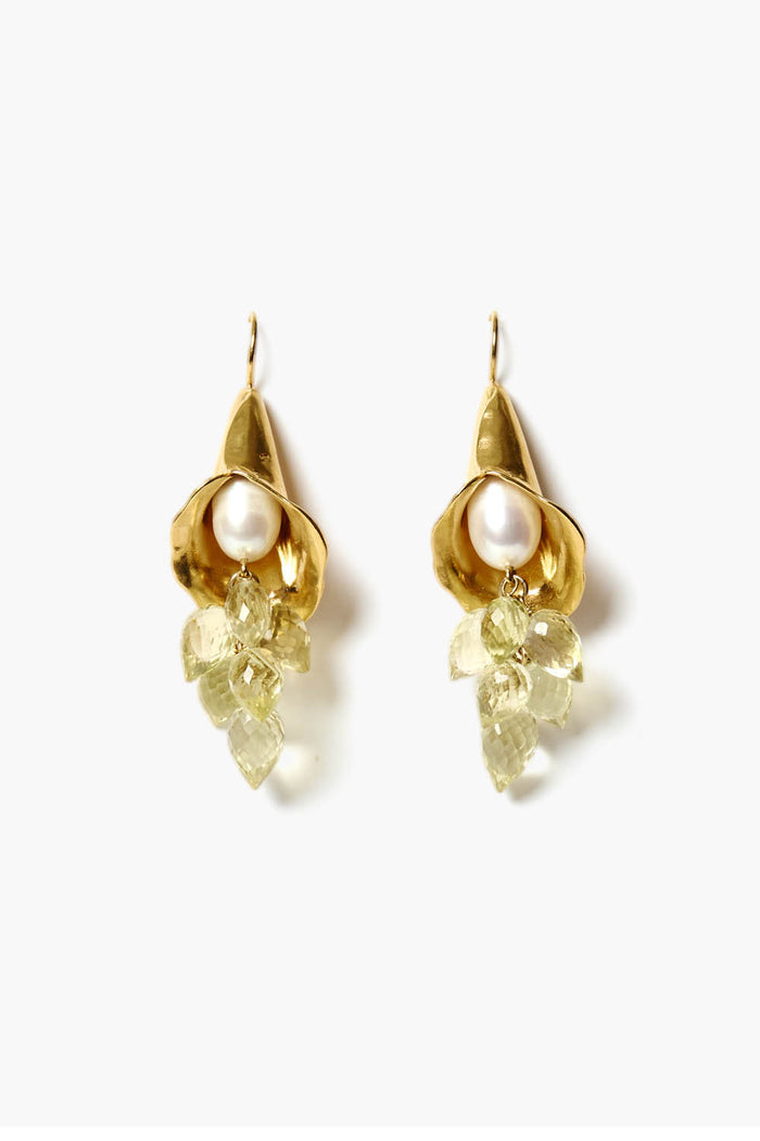 chan luu Calla Lily Chandelier Earrings Gold Mix Earrings