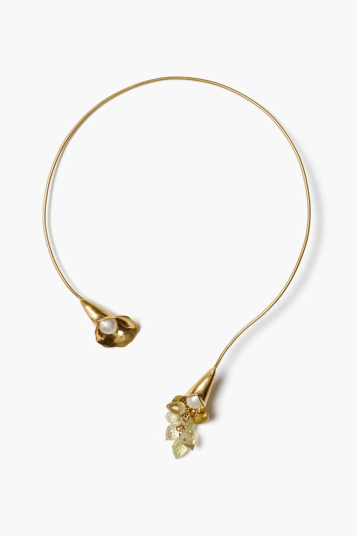 chan luu Calla Lily Collar Necklace Gold Mix Necklaces