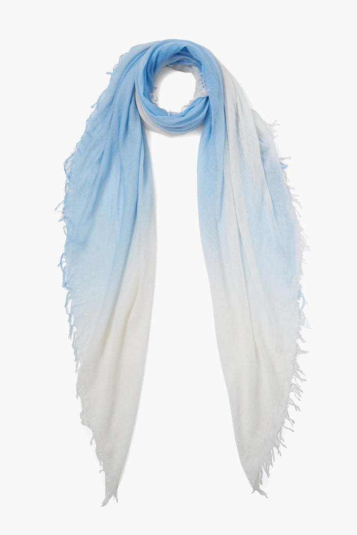 chan luu Cashmere and Silk Scarf Baby Blue Dip Dyed Scarves