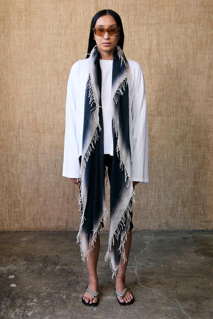 Chan Luu Cashmere And Silk Scarf Black Burnout Scarves