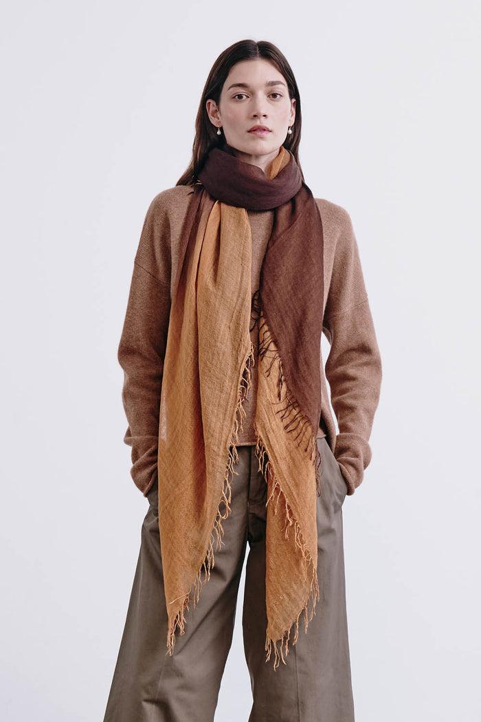 Chan Luu Cashmere And Silk Scarf Butterscotch Dip Dyed Scarves