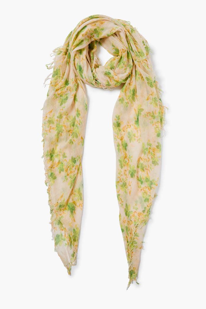 chan luu Cashmere and Silk Scarf Green Floral Scarves