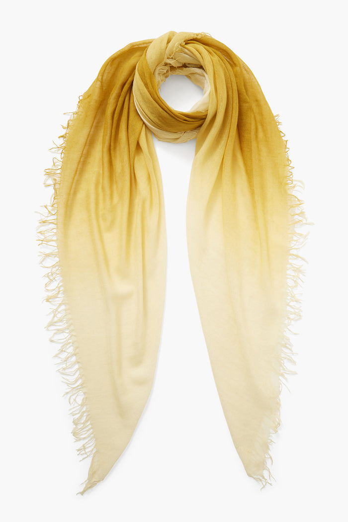 chan luu Cashmere and Silk Scarf Green Sulphur Dip Dyed Scarves