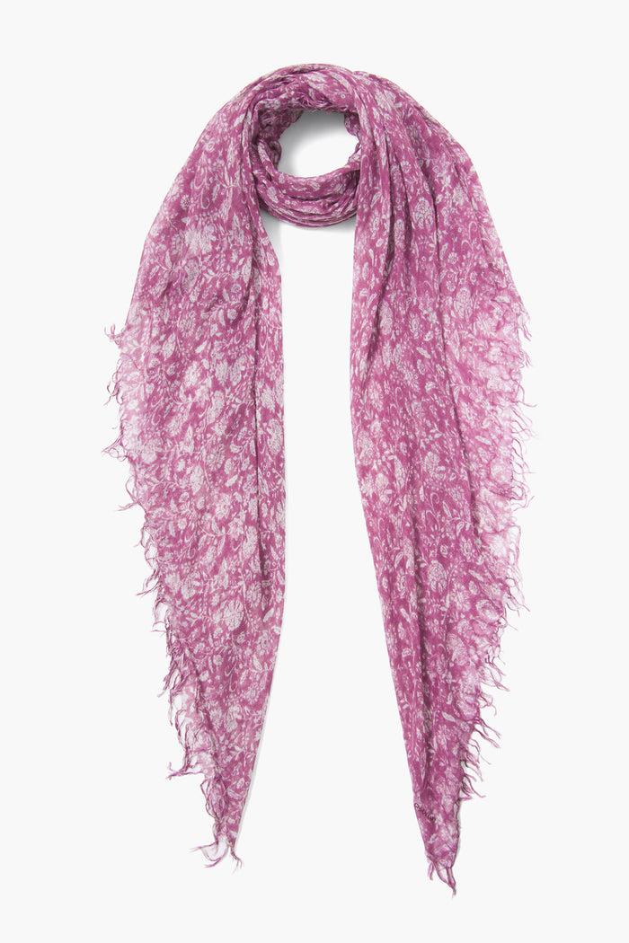 chan luu Cashmere and Silk Scarf Mulberry Dahlia Floral Scarves
