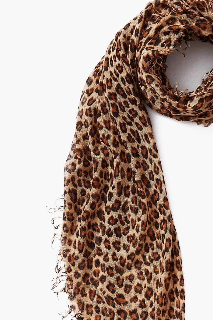 Chan Luu Cashmere And Silk Scarf Roasted Pecan Leopard Scarves