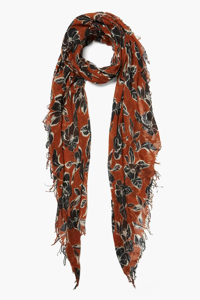 chan luu Cashmere and Silk Scarf Umber Floral Scarves