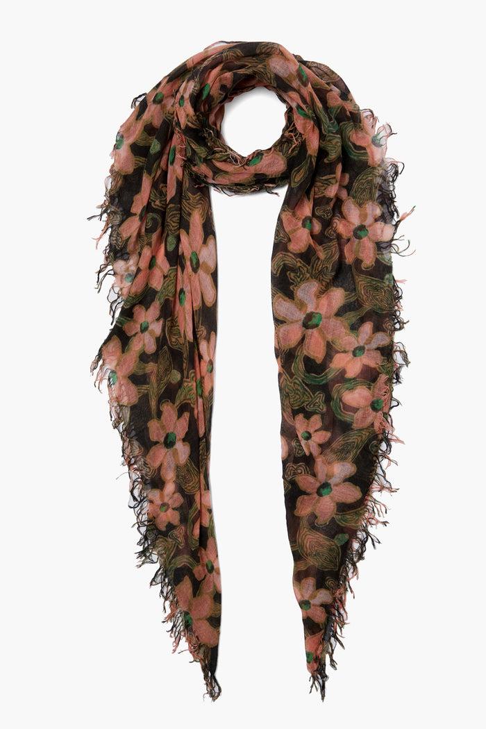 chan luu Cashmere and Silk Scarf Vibrant Green Meadow Floral Scarves