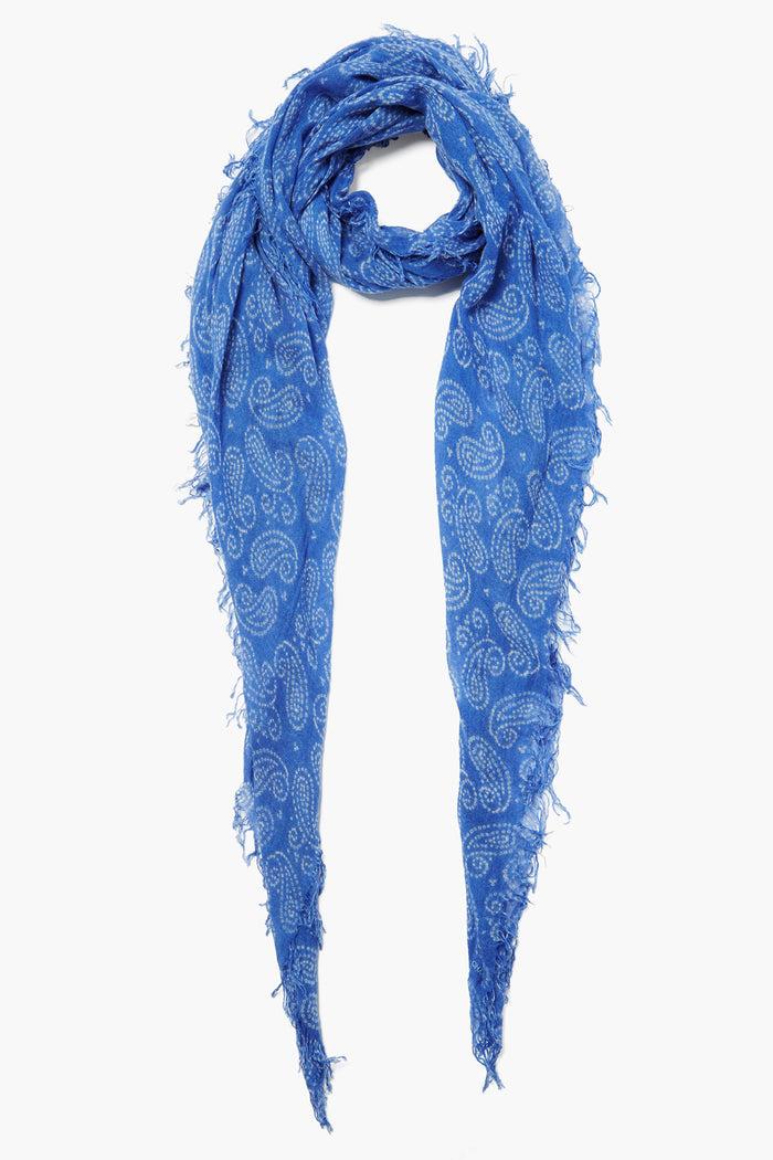 chan luu Cashmere and Silk Scarf Wedgewood Dotted Paisley Scarves