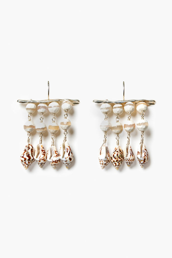 chan luu Cassis Waterfall Earrings White Agate Earrings
