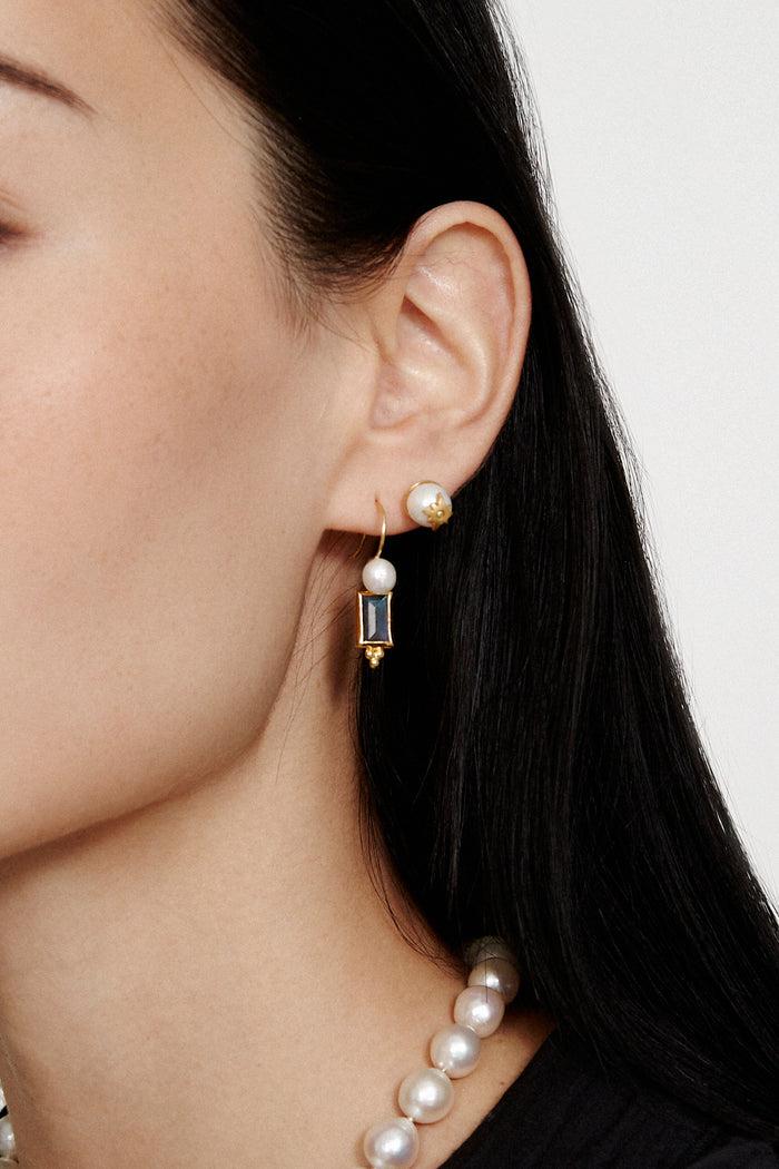 Chan Luu Cecilia Stud Earrings White Pearl Earrings