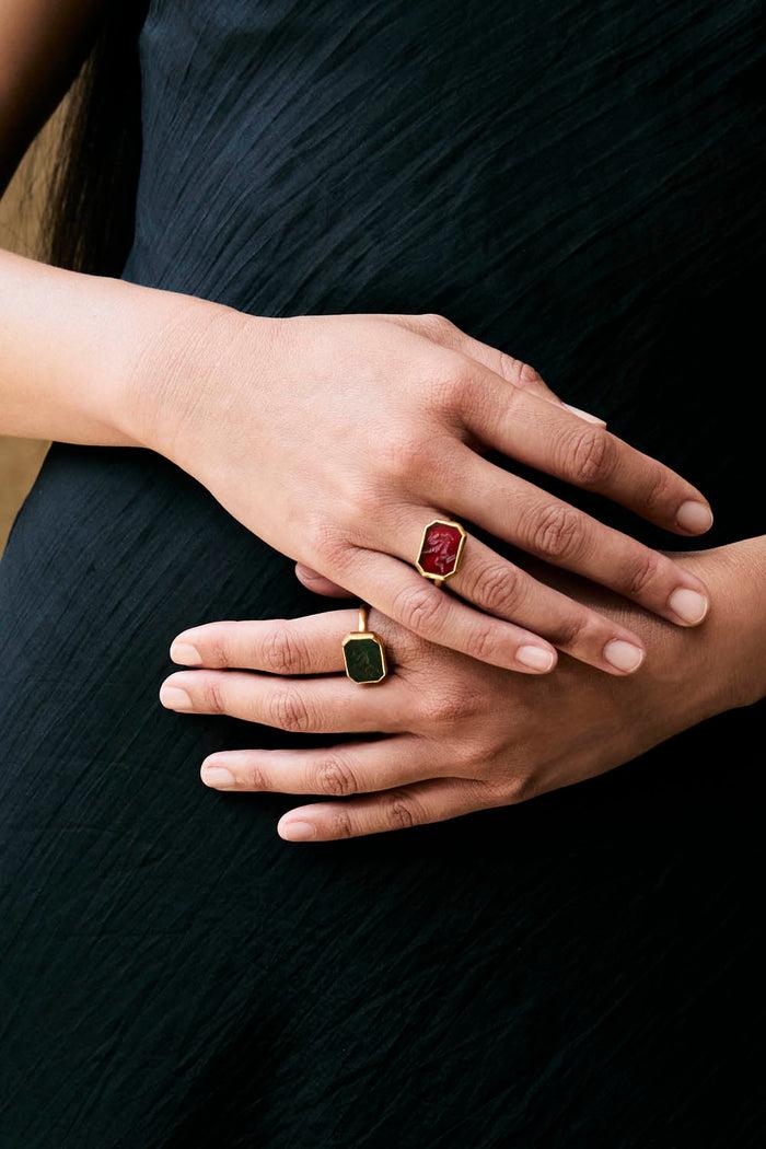 Chan Luu 14k Pegasus Intaglio Ring Carnelian Rings