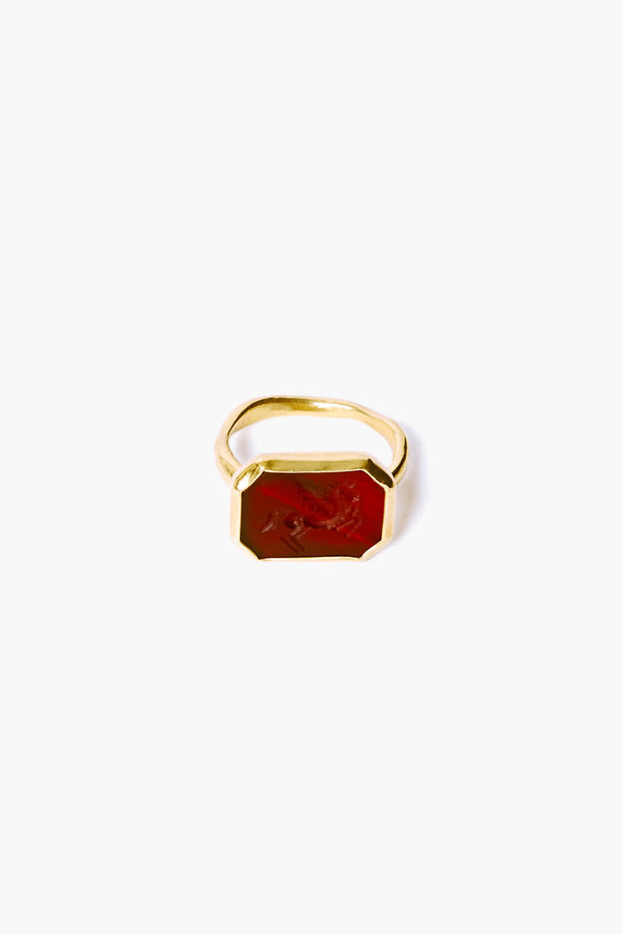 chan luu 14k Pegasus Intaglio Ring Carnelian Rings