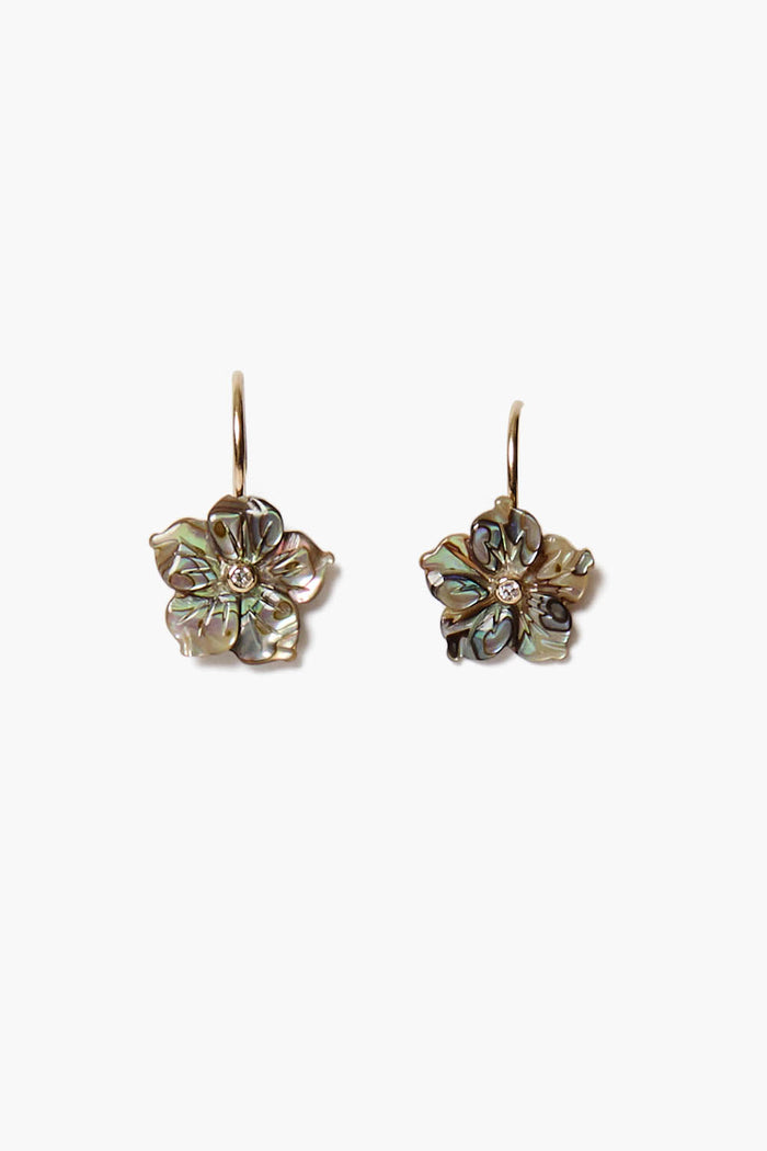 chan luu 14k Plumeria Earrings Abalone Earrings
