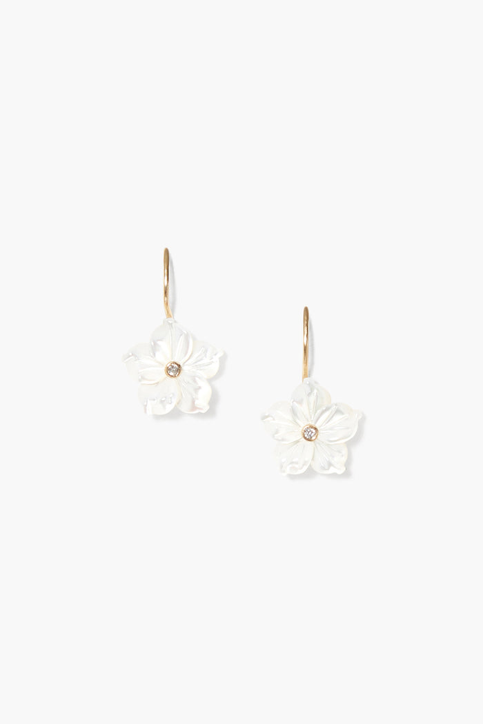 chan luu 14k Plumeria Earrings White MOP Earrings