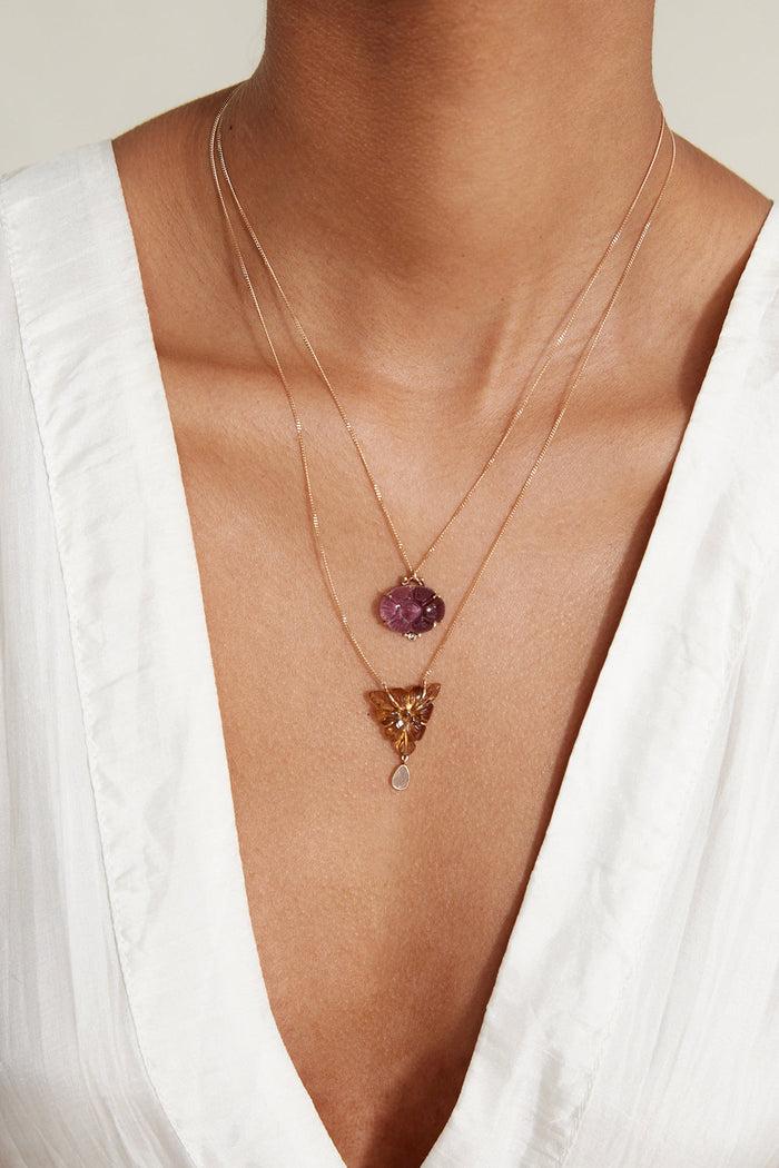 Chan Luu 14k Tigerlily Necklace Cognac Necklaces