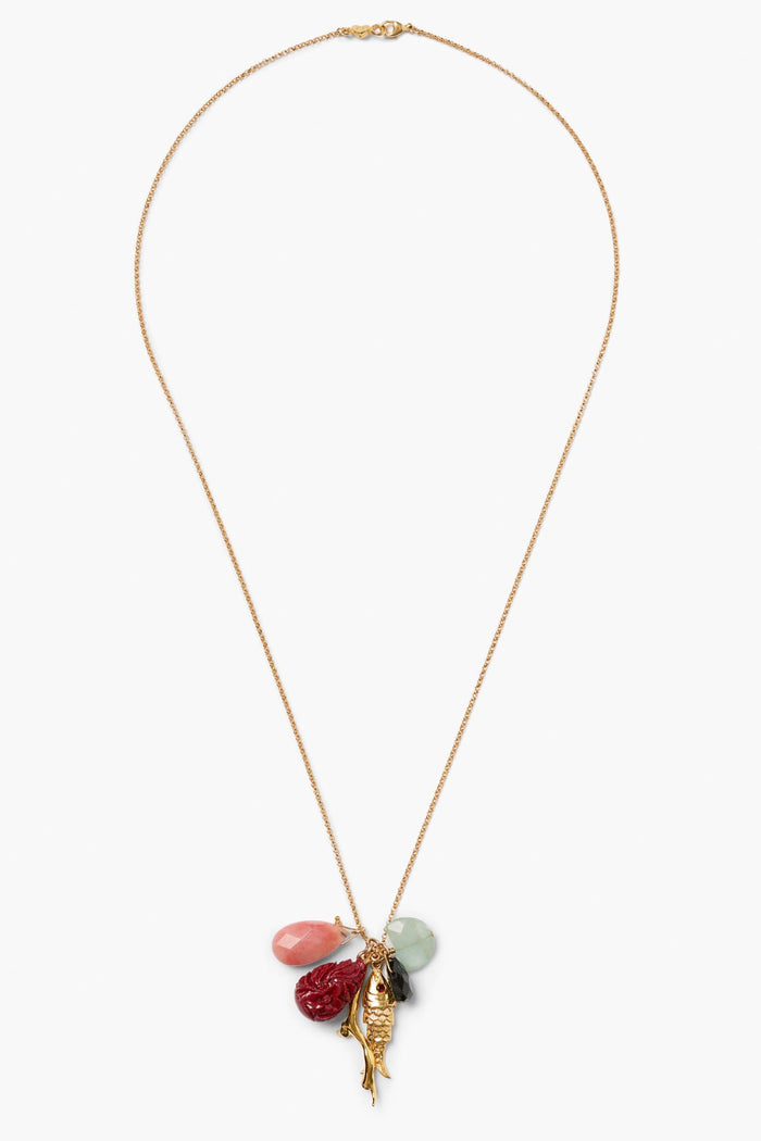 Chan Luu Anemone Charm Necklace Multi Necklaces