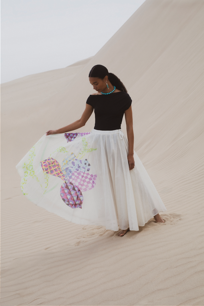 Chan Luu Aquarelle Skirt Eggshell RTW