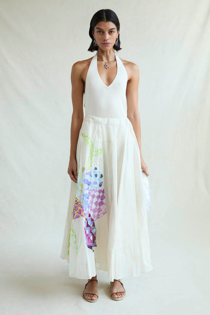 chan luu Aquarelle Skirt Eggshell RTW