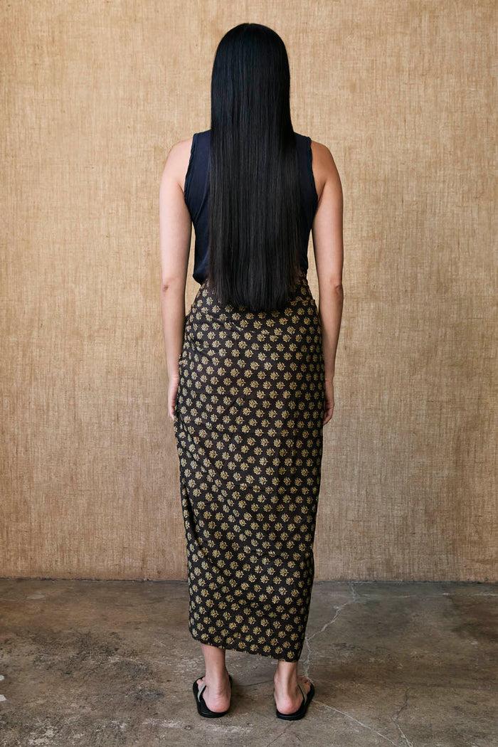 Chan Luu Astrid Block Print Sarong Brown RTW