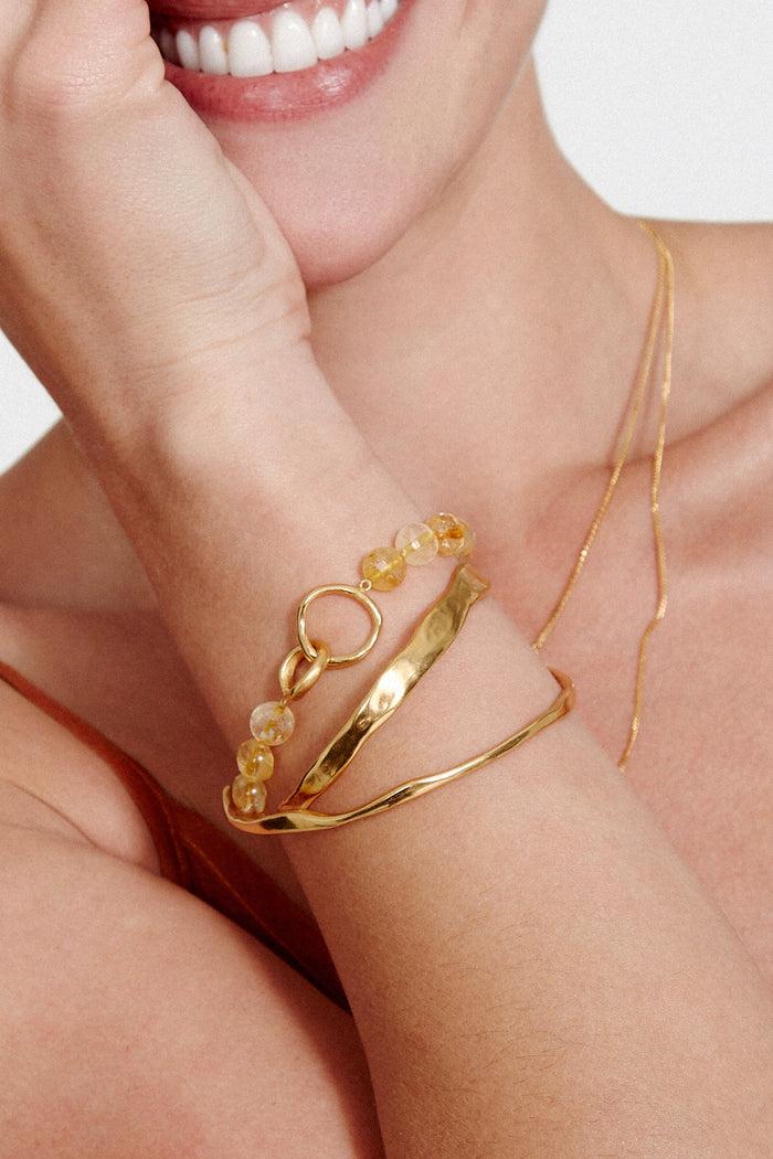 Chan Luu Atlas Cuff Yellow Gold Bracelets