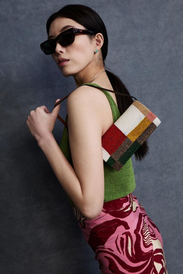 Chan Luu Beaded Silk Clutch Patchwork Accessories
