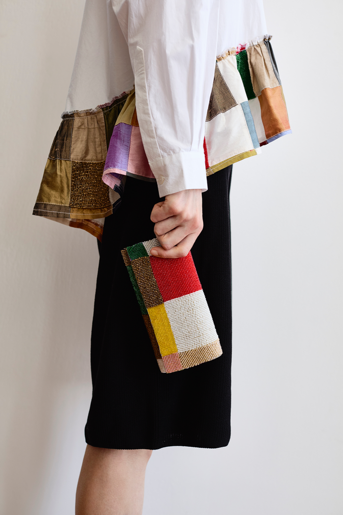 Chan Luu Beaded Silk Clutch Patchwork Accessories